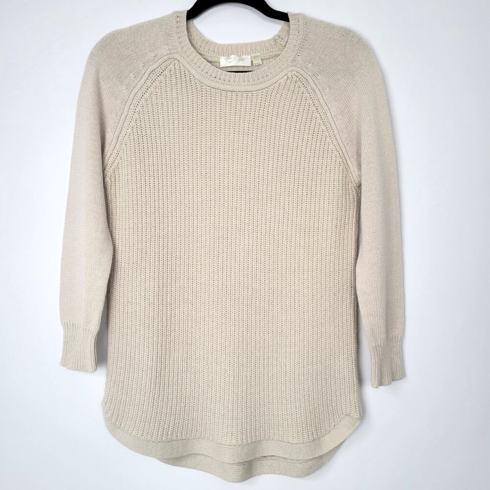RD Style 'Rowca' Cotton Blend Ribbed Cream Oatmeal Pullover Tunic Sweater